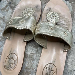 Jack Rogers Demi-Wedge Sandal, Gold, Size 9.5M